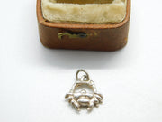 Sterling Silver Crab Charm Pendant Vintage c1970