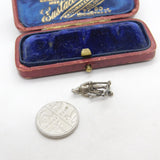 Sterling Silver Skiing Skier Charm Pendant Vintage c1970