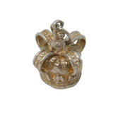 Sterling Silver Royal Crown Charm Pendant Vintage c1970