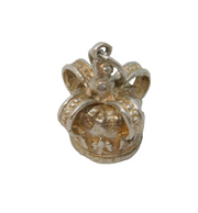 Sterling Silver Royal Crown Charm Pendant Vintage c1970