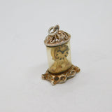 Sterling Silver Baroque Style Cased Mantle Clock Charm Pendant Vintage c1970s