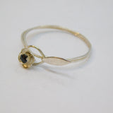 Sterling Silver Studio Style Sapphire Set Flower Dress Ring Vintage c1970 Size O
