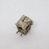 Sterling Silver Sedan Chair With Figure & Opening Door Charm Vintage c1970
