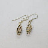Sterling Silver Boxed Pair Of Whitby Jet Celtic Style Drop Earrings Modern c1990