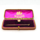 Victorian Boxed 15ct Gold & 0.2ct Diamond Interchangeable Stud & Pin Set Antique