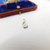 Sterling Silver Diamond Paste Gemstone Drop Charm Pendant Vintage c1970