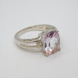 Sterling Silver Pink, White & Brown Sapphire Dress Ring Vintage c1990 Size P 1/2