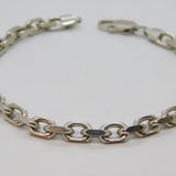 Sterling Silver Square Cable Chain Bracelet Length 21.5cm Contemporary c1990