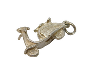 Sterling Silver Vespa Motorbike Charm Pendant Vintage c1970