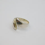 Sterling Silver Mexican Chunky Open Front Studio Ring Modern c2000 Size R