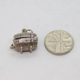 Sterling Silver Opening Barrel With Drunken Man Charm Pendant Vintage c1970s