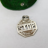 Sterling Silver 'I'll Never STOP Loving You' Charm Pendant Vintage c1970