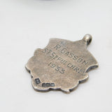 Sterling Silver & Enamel Crested Fob Medal Antique 1933 Birmingham Art Deco