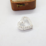 Sterling Silver Paste Set Heart Charm Pendant Vintage c1970