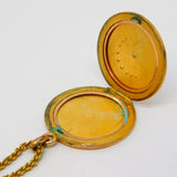 Victorian Rolled Gold Crescent Moon Monogram Sweetheart Necklace Antique