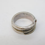 Art Deco Sterling Silver, Marcasite & Garnet Coiled Snake Dress Ring Antique