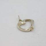 Sterling Silver Twisted Open Heart Charm Pendant Contemporary c2000s