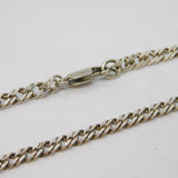 Sterling Silver Double Curb Link Chain Necklace Vintage c1970s 24" Length