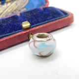 Sterling Silver and Ceramic Bead Charm Pendant Vintage c1970
