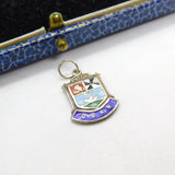 Sterling Silver and Enamel Travel Shield Oban Charm Pendant Vintage c1970