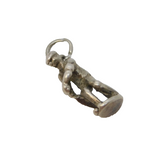 Sterling Silver Cricket Player Charm Pendant Vintage c1970