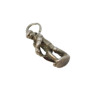 Sterling Silver Cricket Player Charm Pendant Vintage c1970