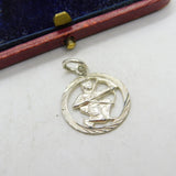 Sterling Silver Sagittarius the Archer Charm Pendant Vintage c1970