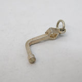 Sterling Silver Tyre Iron Charm Pendant Vintage c1970s