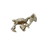 Sterling Silver Stork with the Baby Charm Pendant Vintage c1970
