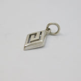 Sterling Silver Geometric Shape Charm Pendant Vintage c1970