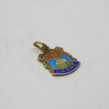 Sterling Silver 'Larne' Enamel Shield Travel Souvenir Charm Vintage c1970s