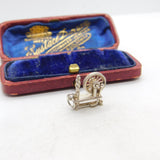 Sterling Silver Spinning Wheel Sewing Charm Pendant Vintage c1970