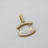 Joma Sterling Silver & Gilded Telephone Style Pendant Vintage c1970