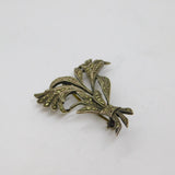 Sterling Silver Art Deco Marcasite Floral Spray Brooch Pin Antique c1930