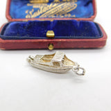 Sterling Silver Speedboat Charm Pendant Vintage c1970