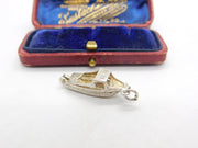Sterling Silver Speedboat Charm Pendant Vintage c1970