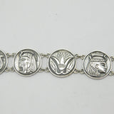 Egyptian Sterling Silver Historical Souvenir Bracelet Vintage c1970s