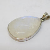 Sterling Silver Mounted Large Cabochon Moonstone Drop Pendant Vintage c1980
