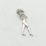 Sterling Silver Flamenco Exotic Dancer Charm Pendant Vintage c1970