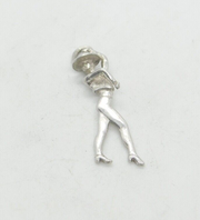 Sterling Silver Flamenco Exotic Dancer Charm Pendant Vintage c1970