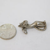 Sterling Silver Siamese Style Cat Charm Pendant Vintage c1970