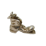 Sterling Silver Scruffy Shoe Boot Charm Pendant Vintage c1970