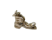 Sterling Silver Scruffy Shoe Boot Charm Pendant Vintage c1970