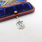Sterling Silver Enamel Tirol Shield Charm Pendant Vintage c1970