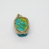 Sterling Silver Egyptian Revival Scarab Souvenir Pendant Antique c1930s