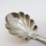 George IV Sterling Silver Leaf Bowl Caddy Spoon Antique 1826 Birmingham