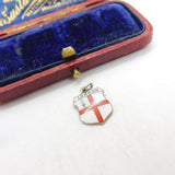 Sterling Silver and Enamel London Travel Shield Charm Pendant Vintage c1970
