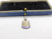 Sterling Silver & Enamel Blackpool Shield Charm Pendant Vintage c1970