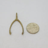 Sterling Silver Planished Wishbone Form Studio Pendant Modern c1990s