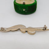 Sterling Silver Mother of Pearl Pearl Set Brooch Pin Vintage c1970